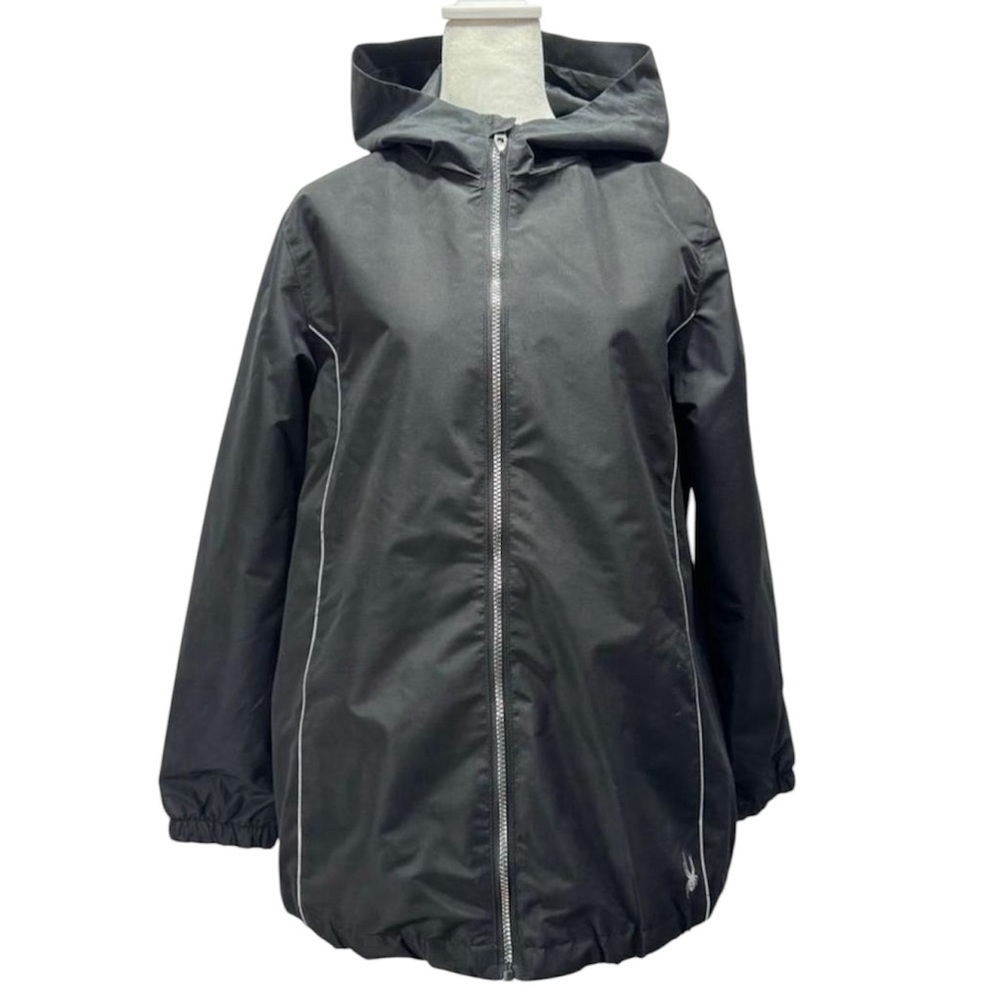 Spyder Black Piping Windbreaker Lightweight Hooded Jacket Women’s Size Large NEW